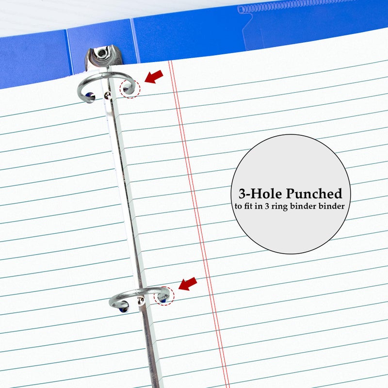 HAUTOCO 2 Pack 8.5 x 11 Legal Pads White Wide Ruled Notepads Perforated Writing Pads, 30 Sheets Per Notepad, 3-Hole Punched Paper, Writing Note Pads for School, Home, Office, Business - Image 5
